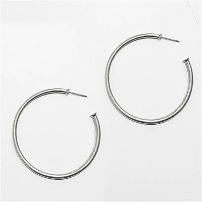 Silver Open 2" Hoop Earring