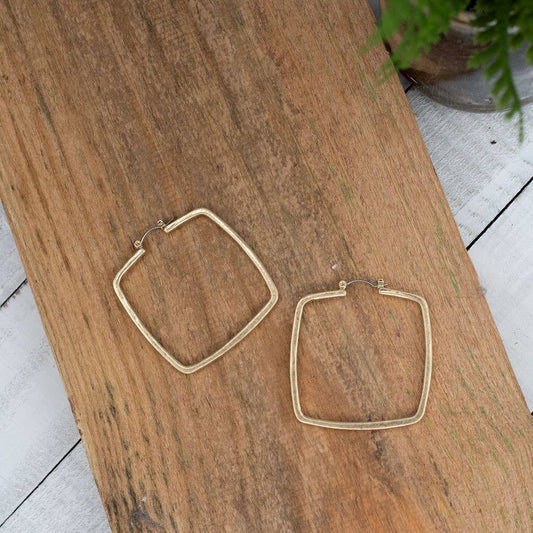 Square Hoops in Gold-Earrings